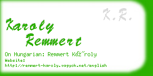 karoly remmert business card